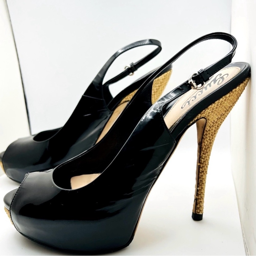 Gucci sling back with stiletto heels ,
